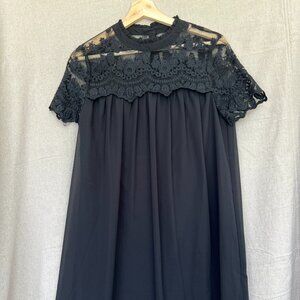 Vici Women Dress Small Lace Eyelet Babydoll Shift Goth Grunge Dark Romance Fairy